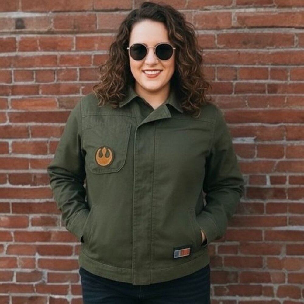 Disney Star Wars Galaxy’s Edge Resistance Jacket Full Zip Resist Rebel Spire Log